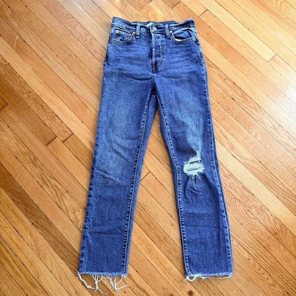 Levi's Denim - Levi’s Wedgie Straight Size 26 Distressed Raw Hem High Rise Jeans